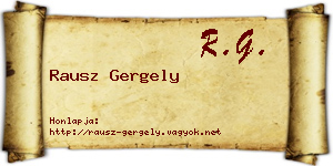 Rausz Gergely névjegykártya